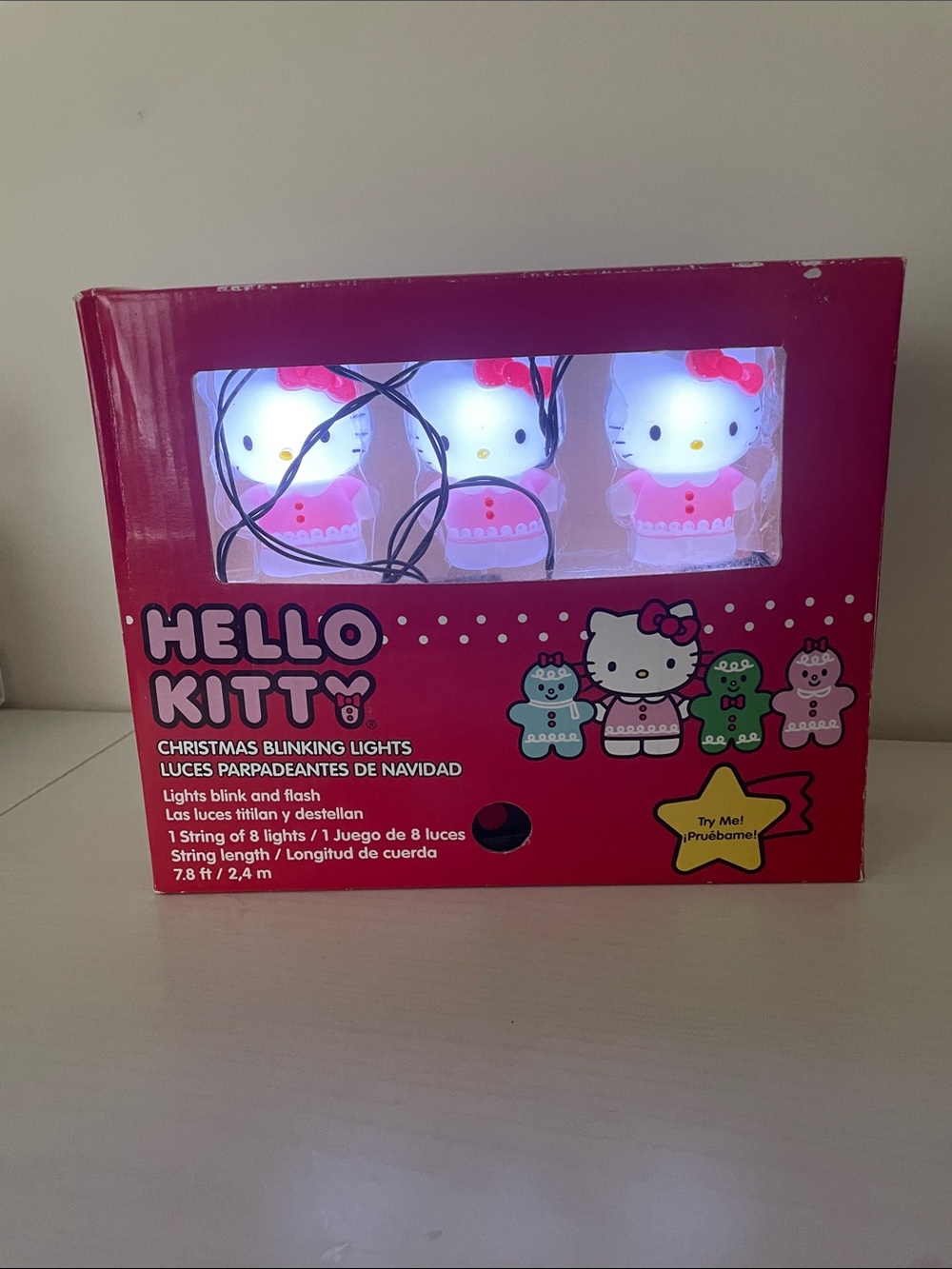 Hello Kitty Pink and Red Christmas String Lights - Picture 2 of 3